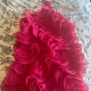 PatBO Pink Ruffled Mini Dress